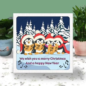 Penguin 3D Box Paper Cut, Penguin Light Box Svg, Penguin Shadow Box, Svg voor Cricut-bestand, Cardstock Svg, wij wensen je een vrolijk kerstfeest Svg