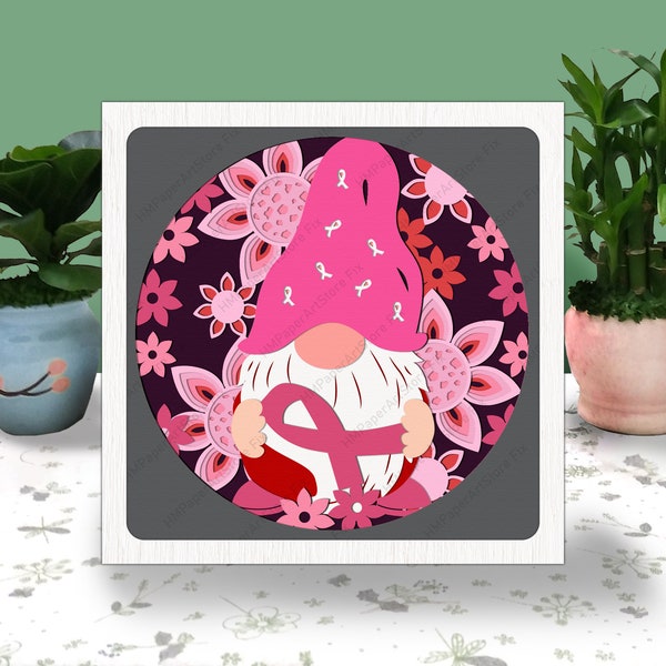 GNOME CANCER AWARENESS 3D Box Paper Cut Light Box Svg, Pink Ribbon Shadow Box Svg Cricut File Cutting Cricut, Cancer Shadow Paper Cut GNOME CANCER AWARENESS 3D Box Paper Cut Light Box Svg, Pink Ribbon Shadow Box Svg Cricut File Cutting Cricut, Cancer Shadow Paper Cut