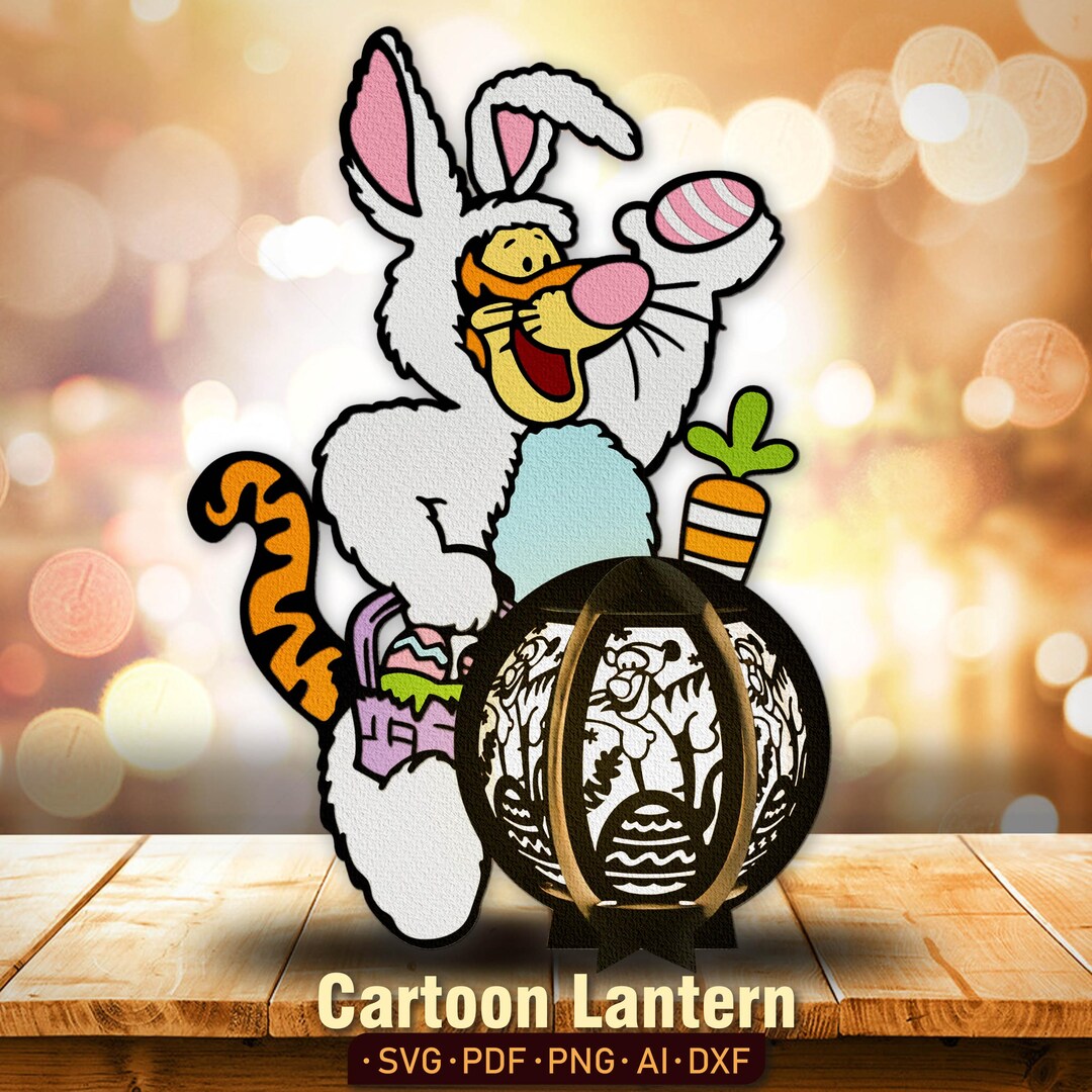 Tigger Shadow Easter Tigger Lantern Digital File| Bunny Easter Lantern Easter Lantern ...