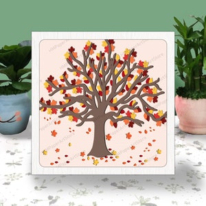 HÖSTTRÄD 3D Box Pappersklipp Thanksgiving Light Box Svg, Höstskugga Box Svg Cricut Fil Skärning Cricut, Pumpa Skugga Pappersklipp, DIY