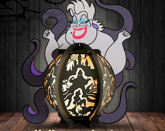 Linterna de Halloween de villanos SVG para Cricut, caja 3D de linterna de villanos, svg de villanos, linterna de Halloween, svg de papel de linterna, decoración de Halloween