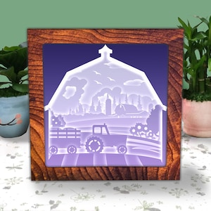 Barn Farm House Paper Cut Light Box SVG, A vida é melhor na fazenda Shadow Box SVG Arquivo Cricut, Corte Cricut, Shadow Paper Cut, DIY