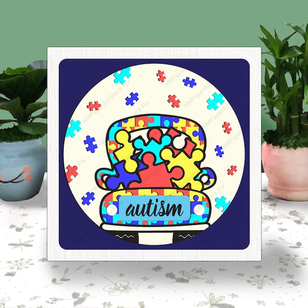 AUTISM TRUCK 3D Box Paper Cut Light Box Svg, Rainbow Ribbon Shadow Box Svg Cricut File Cutting Cricut, Autism Shadow Paper Cut AUTISM TRUCK 3D Box Paper Cut Light Box Svg, Rainbow Ribbon Shadow Box Svg Cricut File Cutting Cricut, Autism Shadow Paper Cut