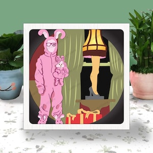 Une histoire de Noël boîte 3D papier découpé une histoire de Noël boîte lumineuse Svg Noël en couches 3D SVG Shadow Box Svg pour fichier Cricut, papier cartonné SVG
