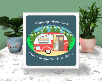Making Memories One Campsite At a Time 3D Box Camping Paper Cut Shadow Box Adventure Cricut File Cutting Cricut Shadow Paper Cut