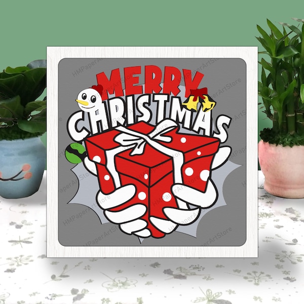 Merry Christmas 3D box, Merry Christmas Shadow Box svg, Layered Svg Light Box Svg, Files For Cricut, Christmas SVG, Merry Christmas Gift svg Merry Christmas 3D box, Merry Christmas Shadow Box svg, Layered Svg Light Box Svg, Files For Cricut, Christmas SVG, Merry Christmas Gift svg