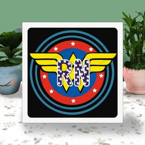 RN ナース 3D ボックス ペーパーカット ライトボックス SVG、ワンダーナース シャドーボックス SVG Cricut ファイル カッティング Cricut、ナース シャドー ペーパーカット