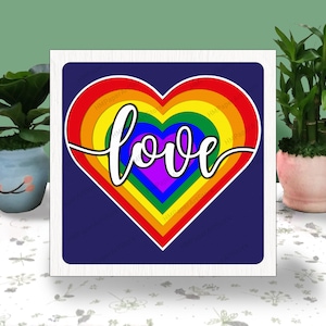 Love is Love 3D Box Paper Cut LGBTQ Pride Light Box Svg, Shadow Box Svg Cricut File Cutting Cricut, Pride Rainbow Love Shadow Paper Cut, DIY