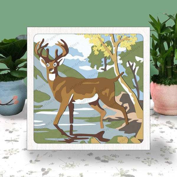 DEER 3D Box, Deer Svg, Deer Shadow Box Svg, Cricut File, Cutting Cricut, Deer Light Box, Animal 3D Box, Paper Cut Template DEER 3D Box, Deer Svg, Deer Shadow Box Svg, Cricut File, Cutting Cricut, Deer Light Box, Animal 3D Box, Paper Cut Template
