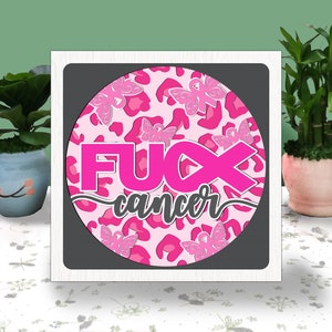 SENSIBILISATION AU CANCER Léopard 3D boîte papier découpé caisson lumineux Svg, ruban rose Shadow Box Svg fichier Cricut découpe Cricut, cancer ombre papier découpé