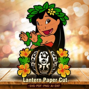 Film cartoon lantaarn papier gesneden bestand | Cartoon Shadow Box Cartoonlantaarn Cartoon lichtbak Movie Cartoon Box Lantaarn Lilo Lantern /K374