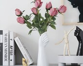 Unique Hand Arm Vase, Modern Ceramic Vase, Nordic Bud Vase, Handmade Flower Plant Pot Container, Home Office Decor, Gift for Mom