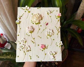 Wildflowers XI - Medium 8x10&quot; - 3D Acrylic Flower Painting Floral Composition - Home Decor - Wedding Gift