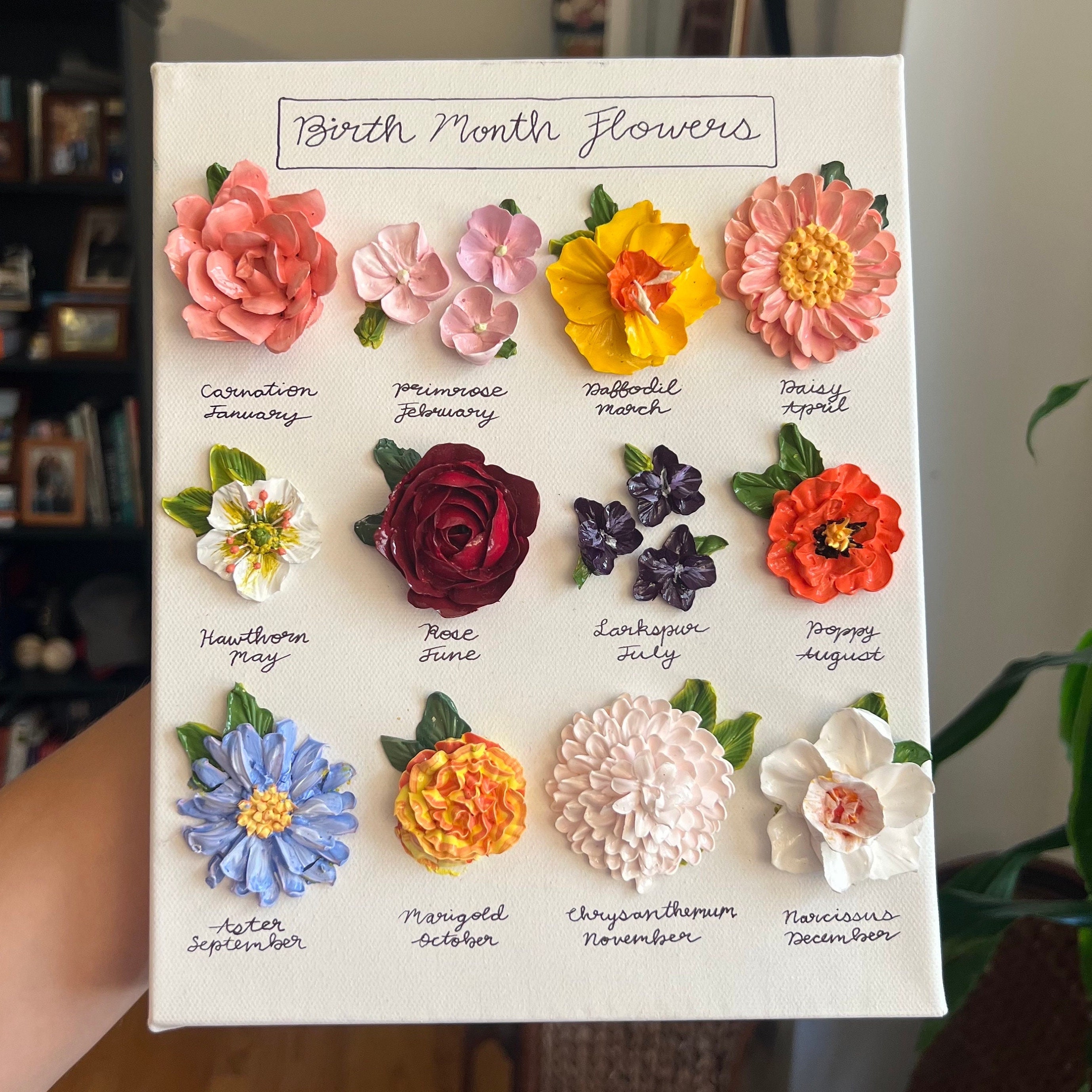 Birth Month Flowers Chart Medium 810 3D Acrylic Flower Etsy