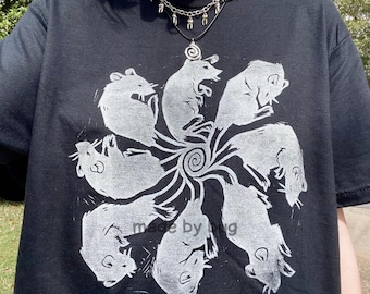 hand-printed rat king tshirt!