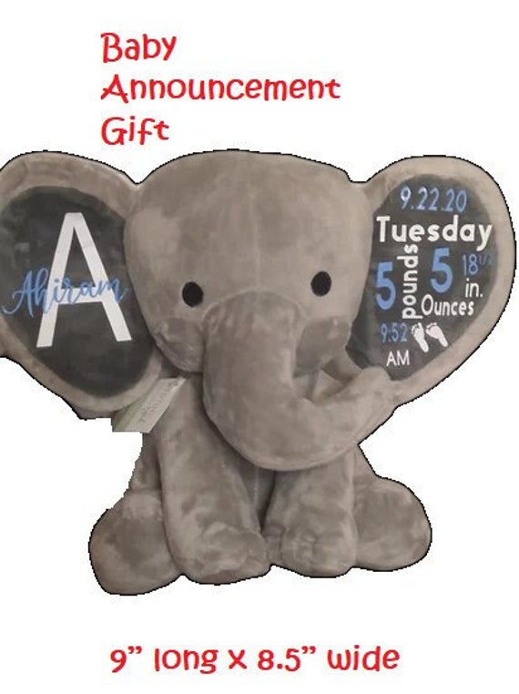 Baby Announcement Elephant Baby Shower Gift Idea Pink or Etsy