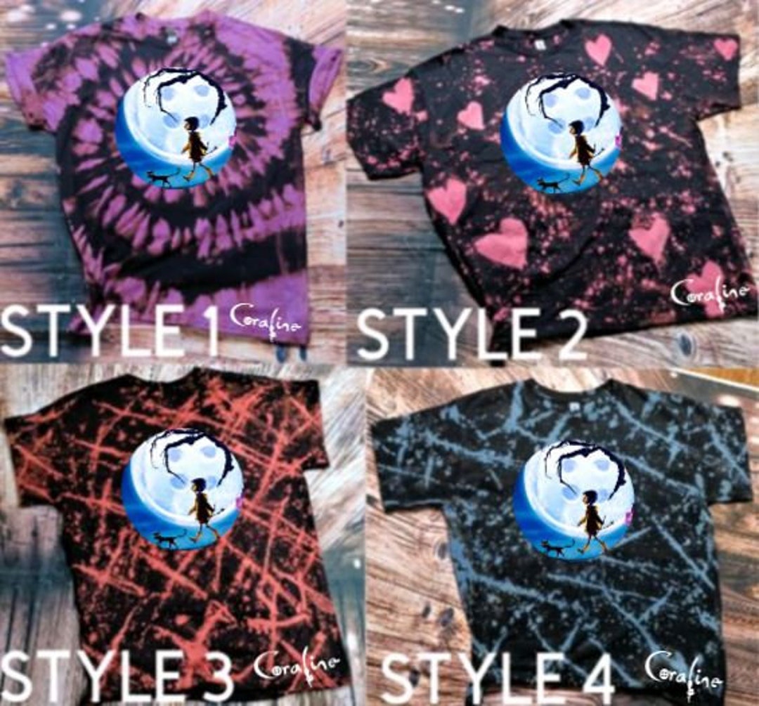 Coraline Shirt | Coraline Movie Shirt | Tie Dye / Bleached Styles ...
