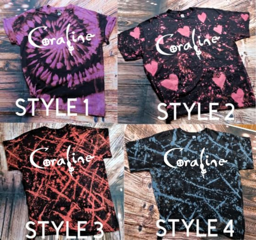 Coraline Shirt Tee T-shirt | Coraline Movie Shirt | Tie Dye / Bleached ...
