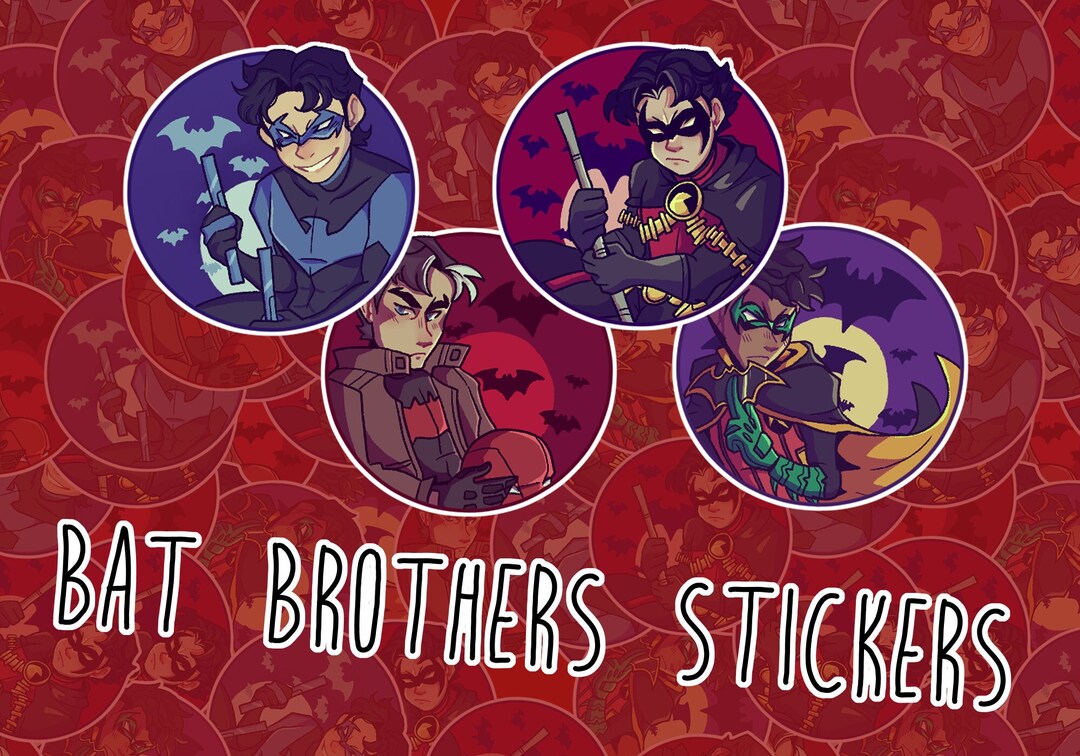 Bat Brothers 2 Vinyl Stickers Etsy