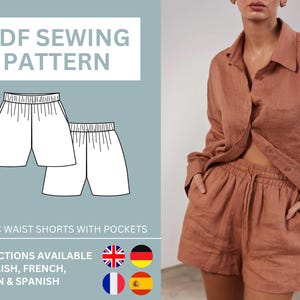 Plus Size Pj Shorts Pattern Etsy