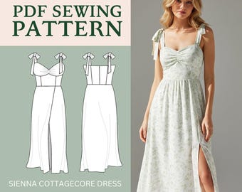 Cottagecore Dress Pattern, Milkmaid Dress Sewing Pattern, Linen Dress, Renaissance Dress, Boho Dress, Bridgerton Dress, Size Inclusive