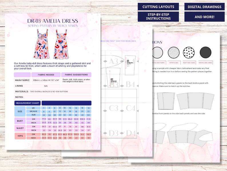 Digital PDF Sewing Pattern Bow Tie Dress US Sizes 1018 aus Etsy