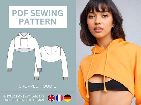 Bolero Cropped Hoodie Sewing Pattern XXS 4XL Cropped Sweater Pattern Long Sleeve Hoodie Easy Sewing Pattern Beginner Pattern Unisex Etsy