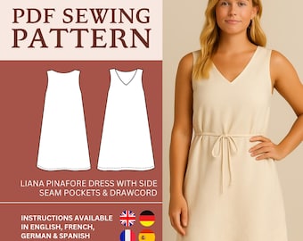 Midi Dress Pattern, Linen dress pattern, Summer Dress Pattern, Easy Dress Pattern, Plus sized pattern, pattern plus sized