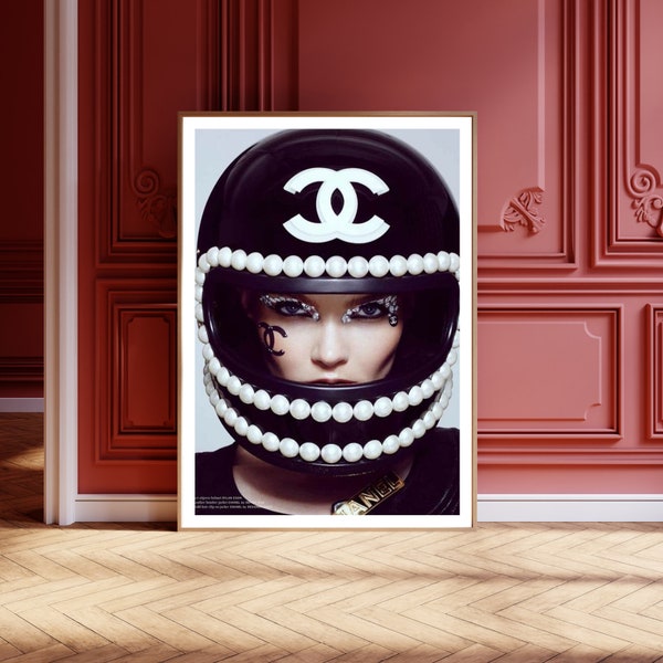 Chic Coco Chanel Sporty Racer Luxury Wall Art Print - Modern Decor Print - Elegant Home Decor - Contemporary Style -Fashion Inspired