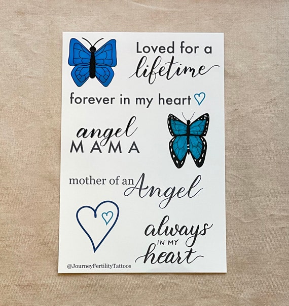 Angel Mama Temporary Tattoo Sheet Angel Mom Mother to an Etsy