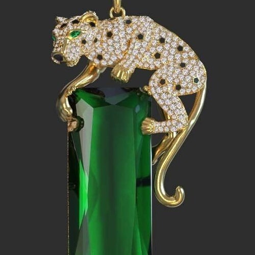 LEOPARD NECKLACE | Panther Necklace | Jaguar Cheetah Necklace shops | Panther Pendant | Gold Emerald Green Leopard Necklace | CHRISTMAS gift