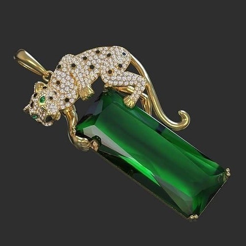 LEOPARD NECKLACE | Panther Necklace | Jaguar Cheetah Necklace shops | Panther Pendant | Gold Emerald Green Leopard Necklace | CHRISTMAS gift