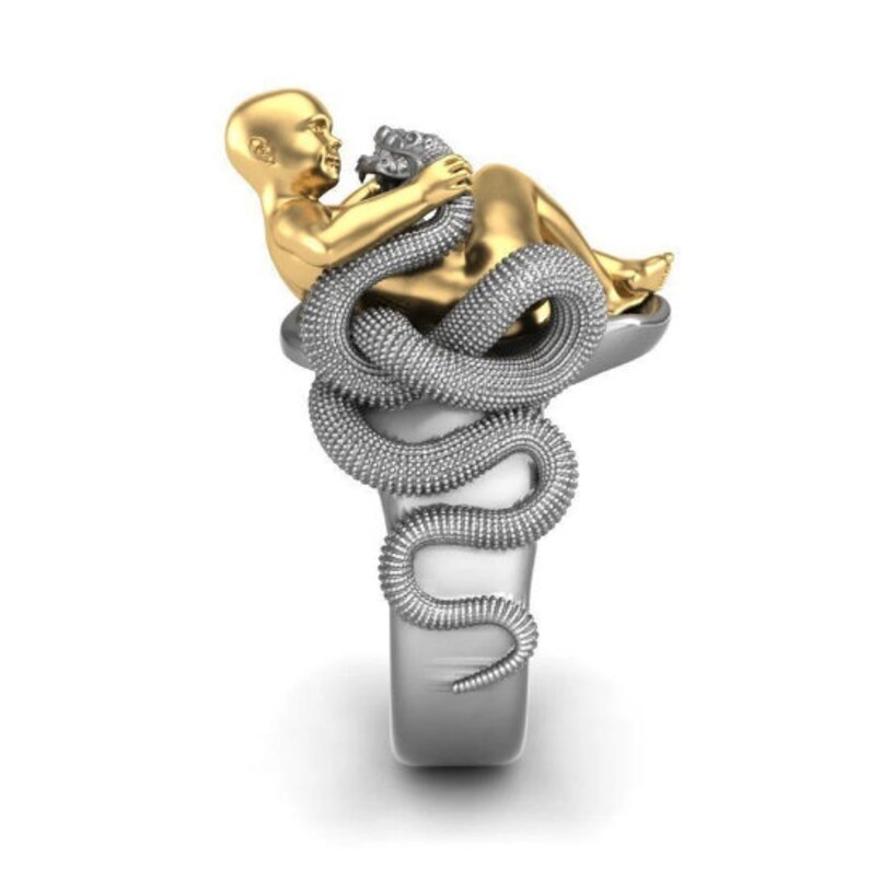 Hercules Snake Ring Baby Hercules With Snakes Ring Band Etsy