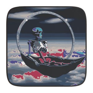Chillin Skelly Car Sun Shade