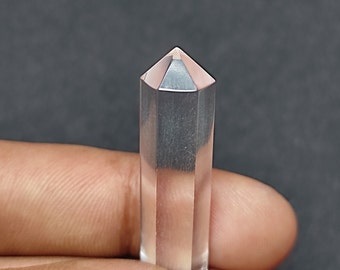 Clear Quartz Double Terminated Crystal Point, Polished Healing Stone Wand