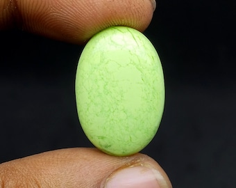Natural Chrysoprase Cabochon Oval Shape AAA Quality Lemon Chrysoprase For Making Jewelry Carat -16