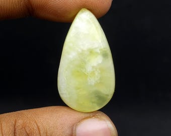 Prehnite Gemstone Cabochon Loose Stone Top Quality Green Stone Jewelry For Making Handmade Gemstone Prehnite Loose Gemstone Stone Carat -30