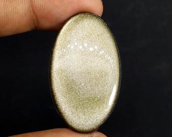 Golden Obsidian Cabochon Natural Stone, AAA Quality Golden Sheen Obsidian for Jewelry Making Carat -42