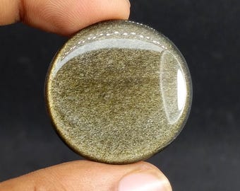 Golden Obsidian Cabochon Natural Stone, AAA Quality Golden Sheen Obsidian for Jewelry Making Carat -40