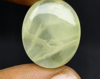 Prehnite Gemstone Cabochon Loose Stone Top Quality Green Stone Jewelry For Making Handmade Gemstone Prehnite Loose Gemstone Stone Carat -25