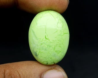 Natural Chrysoprase Cabochon Oval Shape AAA Quality Lemon Chrysoprase For Making Jewelry Carat -26