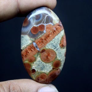 Natural Peanut Obsidian Cabochon – Unique Pattern Gemstone for Jewelry 50 Carat