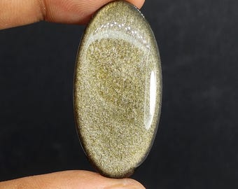 Golden Obsidian Cabochon Natural Stone, AAA Quality Golden Sheen Obsidian for Jewelry Making Carat -35
