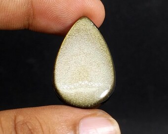 Golden Obsidian Cabochon Natural Stone, AAA Quality Golden Sheen Obsidian for Jewelry Making Carat -19