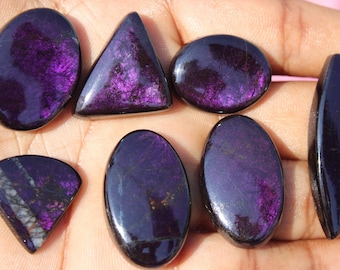 Lote de cabujones de purpurita: piedras preciosas púrpuras pulidas, 202 cts
