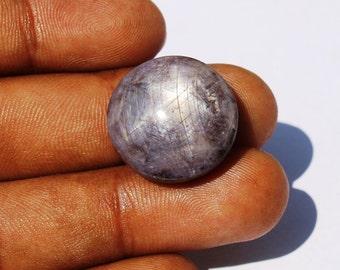 Natural Star Ruby Cabochon 20x19mm 47Ct Loose Red Gemstone For Jewelry Making.