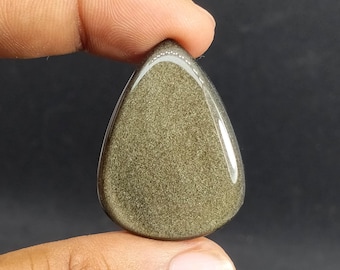 Golden Obsidian Cabochon Natural Stone, AAA Quality Golden Sheen Obsidian for Jewelry Making Carat -38