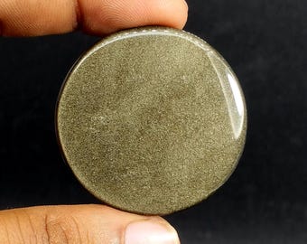 Golden Obsidian Cabochon Natural Stone, AAA Quality Golden Sheen Obsidian for Jewelry Making Carat -60