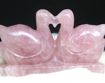 Rose Quartz Duck Set: Love & Emotional Healing Crystal Stone 1310Cts.