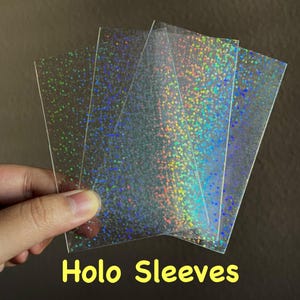 100 fundas holográficas con purpurina para Pokémon Lorcana, Magic The Gathering, MTG, One Piece, Kpop, tarjetas fotográficas, anime, cartas coleccionables, TCG, accesorios